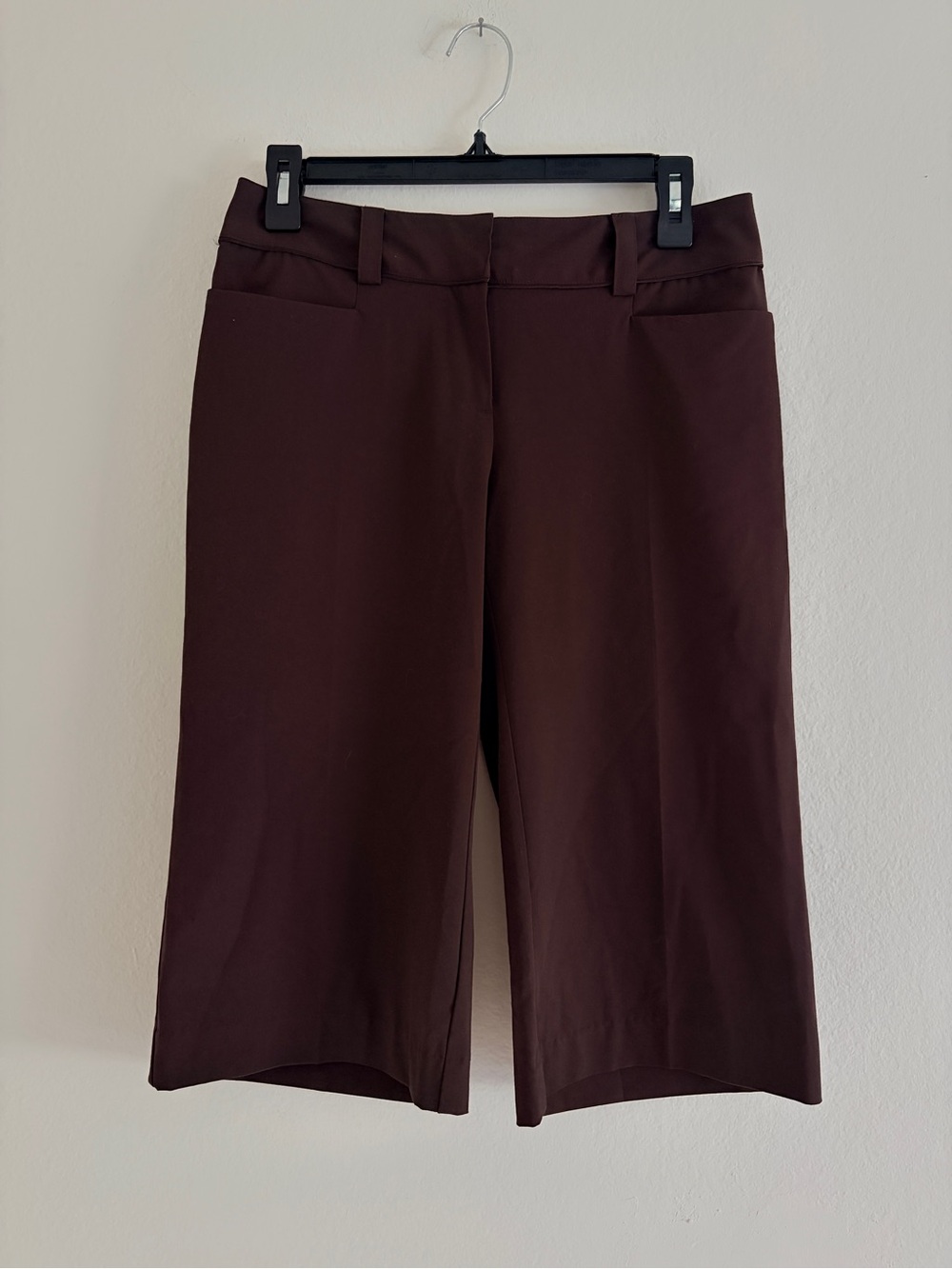 Apt. 9 Women's Cropped Wide-Leg Capris Trousers - Deep Brown NWT